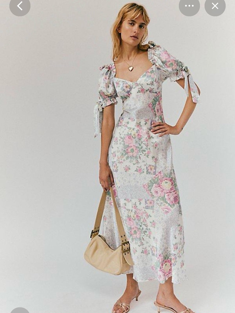 Selkie the poet printed slip dress in gray